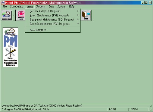Status menu